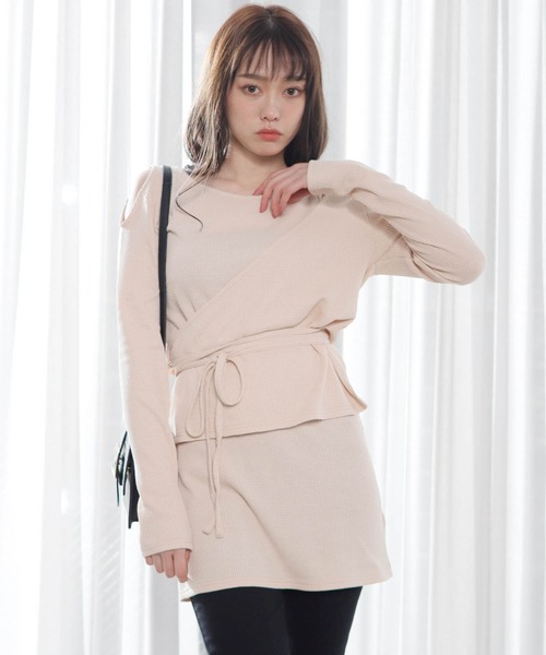 LIPSERVICE(リップサービス)の「アシメレイヤードSETトップス(Tシャツ/カットソー・レディース・ブラック/ピンク/アイボリー・FREE)」の9枚目の写真