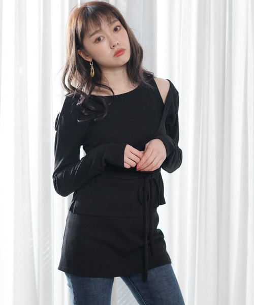 LIPSERVICE(リップサービス)の「アシメレイヤードSETトップス(Tシャツ/カットソー・レディース・ブラック/ピンク/アイボリー・FREE)」の11枚目の写真