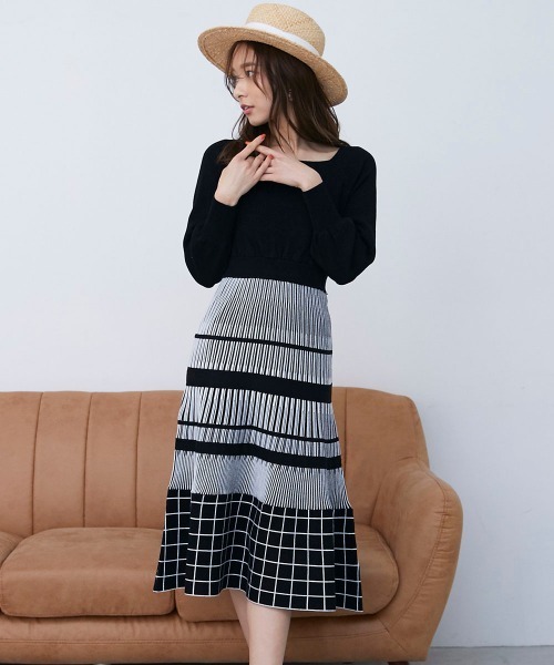 セール ボーダー柄ニットワンピース ワンピース Queens Court クイーンズコート のファッション通販 Zozotown