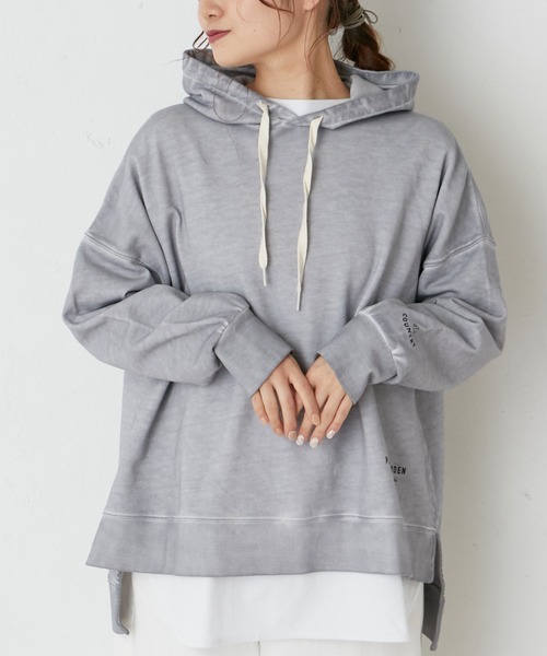 PUAL CE CIN(ピュアルセシン)の「低温染め裏毛パーカー(パーカー・レディース・アイボリー/ライトグレー/ミント/サックスブルー/ピンク・FREE)」の3枚目の写真