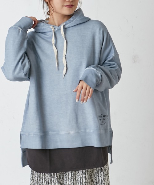 PUAL CE CIN(ピュアルセシン)の「低温染め裏毛パーカー(パーカー・レディース・アイボリー/ライトグレー/ミント/サックスブルー/ピンク・FREE)」の20枚目の写真