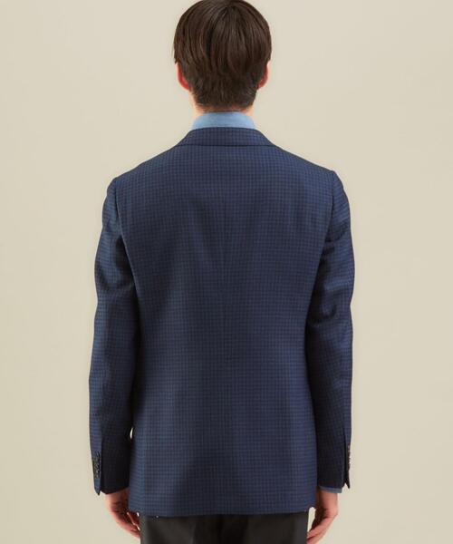 green label relaxing（グリーンレーベルリラクシング）の「[ レダ ]  REDA メッシュ チェック ジャケット 2B MF NT 2P-（テーラードジャケット・メンズ・ブラウン/ネイビー・46/50/52/42/44/48）」の5枚目の写真