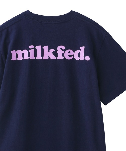 MILKFED.（ミルクフェド）の「BASIC COOPER S/S TEE/シンプル バックプリント 半袖Tシャツ（Tシャツ/カットソー・レディース・ホワイト/ネイビー/チャコールグレー/オフホワイト/ブラック/ベージュ/オリーブ/ライトパープル/ライトグリーン/パープル・SMALL/MEDIUM）」の8枚目の写真