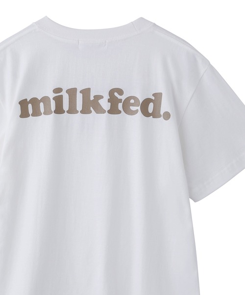 MILKFED.（ミルクフェド）の「BASIC COOPER S/S TEE/シンプル バックプリント 半袖Tシャツ（Tシャツ/カットソー・レディース・ホワイト/ネイビー/チャコールグレー/オフホワイト/ブラック/ベージュ/オリーブ/ライトパープル/ライトグリーン/パープル・SMALL/MEDIUM）」の2枚目の写真