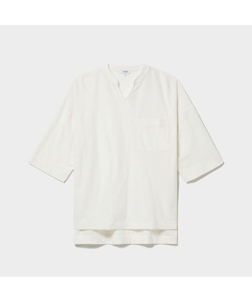 AIGLE（エーグル）の「クレープオーバー Ｔシャツ（Tシャツ/カットソー・レディース・ホワイト/ベージュ・S/M/L）」の11枚目の写真