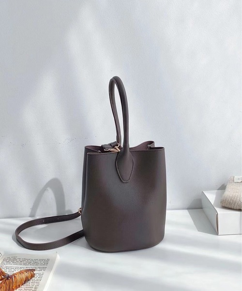 Port(ポート)の「バケツ型 ワンハンドル トートバッグ # / バケツバッグ(トートバッグ・レディース・アイボリー/ダークブラウン/ブラック/キャメル・FREE)」の11枚目の写真