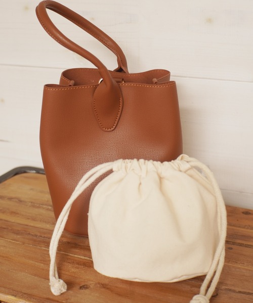 Port(ポート)の「バケツ型 ワンハンドル トートバッグ # / バケツバッグ(トートバッグ・レディース・アイボリー/ダークブラウン/ブラック/キャメル・FREE)」の21枚目の写真