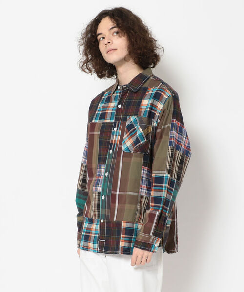MANASTASH（マナスタッシュ）の「MANASTASH/マナスタッシュ　MANA MADRAS PATCHWORK LS SHIRT（シャツ/ブラウス・メンズ・ネイビー/その他/カラフル・LARGE/MEDIUM/X-LARGE）」の3枚目の写真