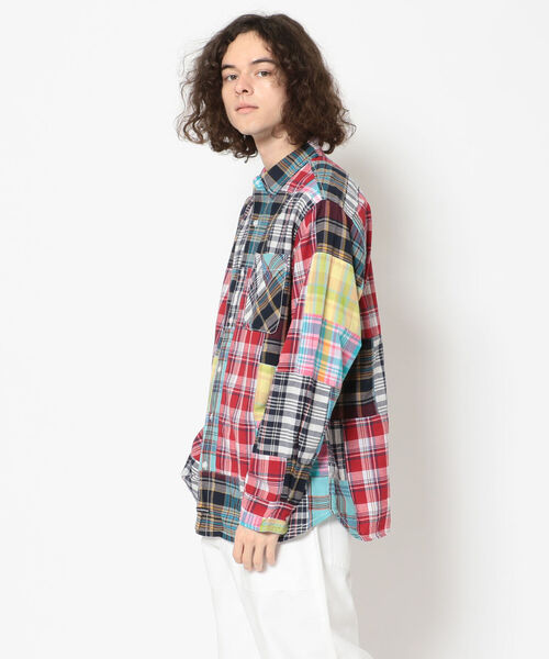 MANASTASH（マナスタッシュ）の「MANASTASH/マナスタッシュ　MANA MADRAS PATCHWORK LS SHIRT（シャツ/ブラウス・メンズ・ネイビー/その他/カラフル・LARGE/MEDIUM/X-LARGE）」の4枚目の写真