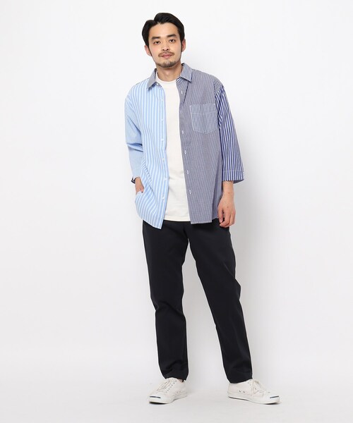 THE SHOP TK （ザ ショップ ティーケー ）の「◆クレイジーストライプシャツ（シャツ/ブラウス・メンズ・ブルー系2/ブラック系2・02/03/04）」の12枚目の写真