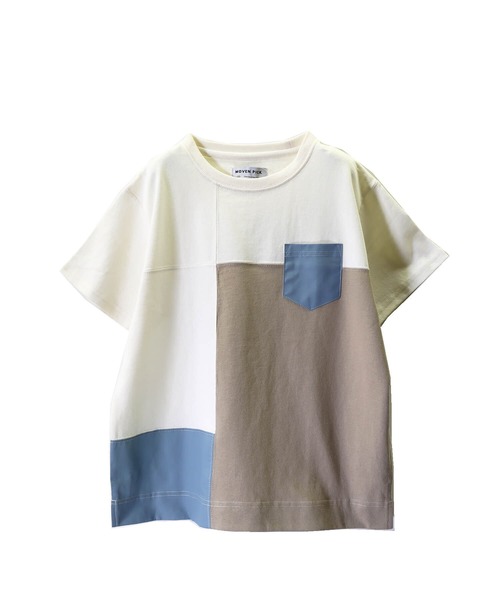 go slow caravan（ゴースローキャラバン）の「MOVENPICK / モーベンピック　異素材切替ポケ付きTシャツ (M4)（Tシャツ/カットソー・キッズ・ブラック/ホワイト・150/120/160/130/100/140/110）」の2枚目の写真