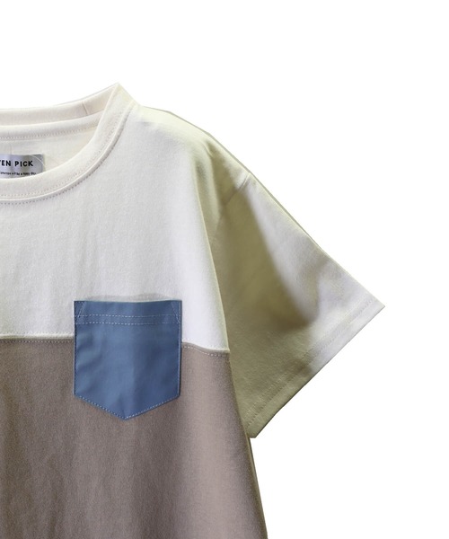 go slow caravan（ゴースローキャラバン）の「MOVENPICK / モーベンピック　異素材切替ポケ付きTシャツ (M4)（Tシャツ/カットソー・キッズ・ブラック/ホワイト・150/120/160/130/100/140/110）」の7枚目の写真