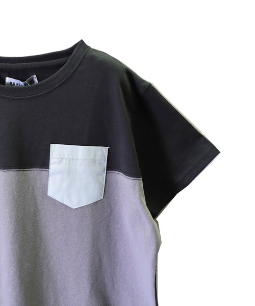 go slow caravan（ゴースローキャラバン）の「MOVENPICK / モーベンピック　異素材切替ポケ付きTシャツ (M4)（Tシャツ/カットソー・キッズ・ブラック/ホワイト・150/120/160/130/100/140/110）」の4枚目の写真