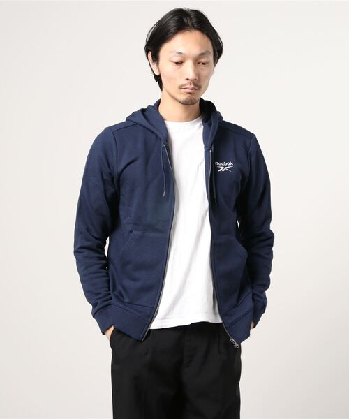 Reebok(リーボック)の「 アイデンティティ ジップアップ フーディー / Identity Zip-Up Hoodie(ブルゾン・メンズ・ネイビー/ブラック/ヘザーグレー・XXX-LARGE/LARGE/X-LARGE/XX-LARGE/MEDIUM/SMALL/X-SMALL)」の14枚目の写真