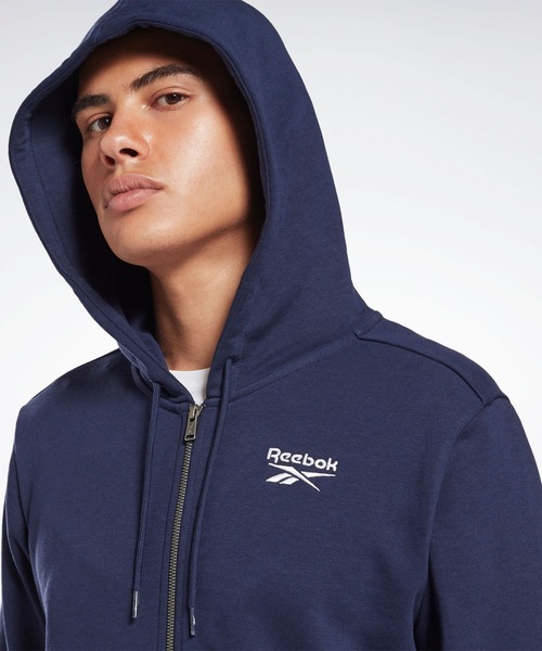 Reebok(リーボック)の「 アイデンティティ ジップアップ フーディー / Identity Zip-Up Hoodie(ブルゾン・メンズ・ネイビー/ブラック/ヘザーグレー・XXX-LARGE/LARGE/X-LARGE/XX-LARGE/MEDIUM/SMALL/X-SMALL)」の6枚目の写真