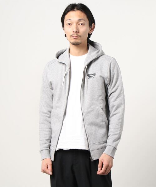 Reebok(リーボック)の「 アイデンティティ ジップアップ フーディー / Identity Zip-Up Hoodie(ブルゾン・メンズ・ネイビー/ブラック/ヘザーグレー・XXX-LARGE/LARGE/X-LARGE/XX-LARGE/MEDIUM/SMALL/X-SMALL)」の16枚目の写真