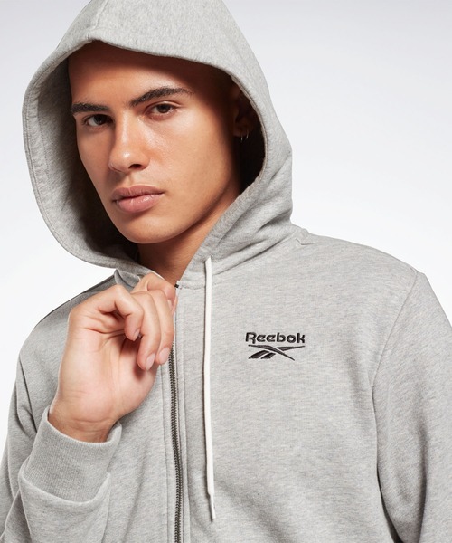 Reebok(リーボック)の「 アイデンティティ ジップアップ フーディー / Identity Zip-Up Hoodie(ブルゾン・メンズ・ネイビー/ブラック/ヘザーグレー・XXX-LARGE/LARGE/X-LARGE/XX-LARGE/MEDIUM/SMALL/X-SMALL)」の10枚目の写真