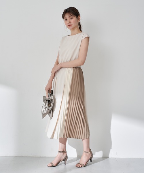 Yecca Vecca イェッカヴェッカ の 3col プリーツmixワンピース ワンピース Wear