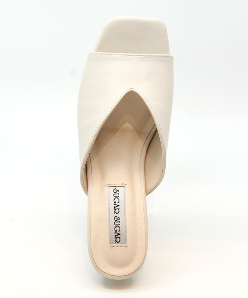 Sugar Sugar（シュガーシュガー）の「【SUGAR SUGAR シュガーシュガー】Vカットスクエアサンダル（サンダル・レディース・ブラック/アイボリー/ゴールド系その他・LL/L/S/M）」の7枚目の写真