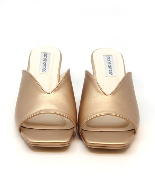 Sugar Sugar（シュガーシュガー）の「【SUGAR SUGAR シュガーシュガー】Vカットスクエアサンダル（サンダル・レディース・ブラック/アイボリー/ゴールド系その他・LL/L/S/M）」の16枚目の写真