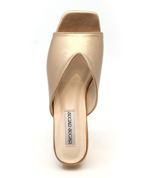 Sugar Sugar（シュガーシュガー）の「【SUGAR SUGAR シュガーシュガー】Vカットスクエアサンダル（サンダル・レディース・ブラック/アイボリー/ゴールド系その他・LL/L/S/M）」の19枚目の写真