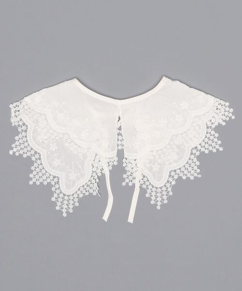 SPINNS（スピンズ）の「レースデザイン付け襟（付け襟・レディース・ホワイト・ONESIZE）」の2枚目の写真