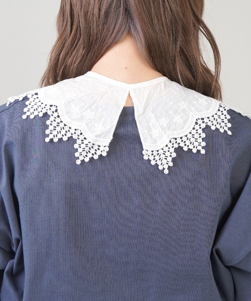SPINNS（スピンズ）の「レースデザイン付け襟（付け襟・レディース・ホワイト・ONESIZE）」の4枚目の写真