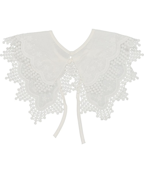 SPINNS（スピンズ）の「レースデザイン付け襟（付け襟・レディース・ホワイト・ONESIZE）」の7枚目の写真