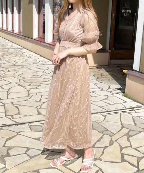 apres jour(アプレジュール)の「チュール×レースワンピ【ZOZOTOWN限定アイテム】(ワンピース・レディース・ライトベージュ/モカ・X-LARGE/フリー)」の9枚目の写真