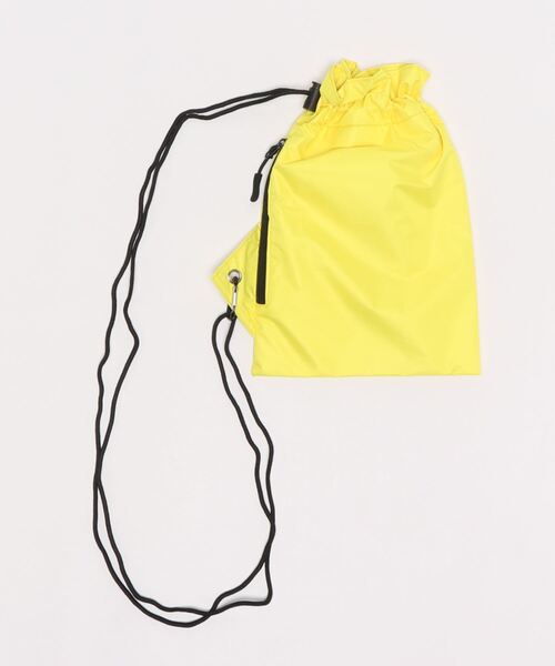 CONNA DESIGN(コンナデザイン)の「【CONNA DESIGN/コンナデザイン】別注Water Repellent Packable Kinchaku Shoulder パッカブル巾着ショルダー(ショルダーバッグ・メンズ・ホワイト/イエロー/ブラック・FREE)」の4枚目の写真