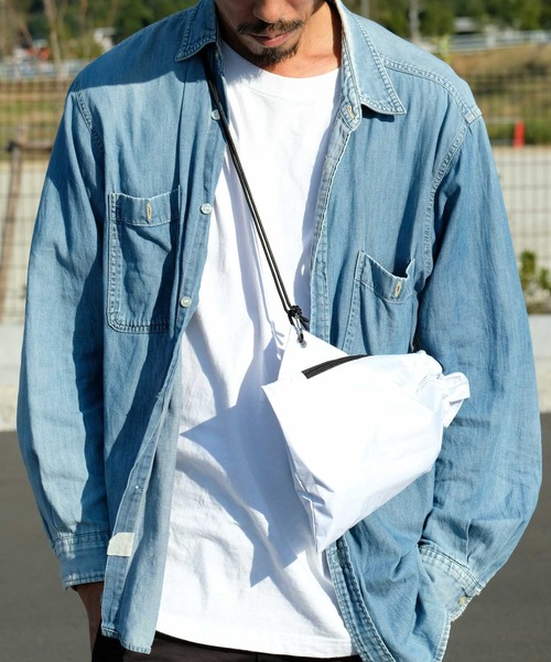 CONNA DESIGN(コンナデザイン)の「【CONNA DESIGN/コンナデザイン】別注Water Repellent Packable Kinchaku Shoulder パッカブル巾着ショルダー(ショルダーバッグ・メンズ・ホワイト/イエロー/ブラック・FREE)」の2枚目の写真