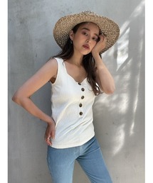 TRUNC | Front Button Rib TOPS(タンクトップ)