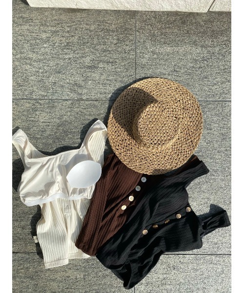 TRUNC（トランクエイティーエイト）の「Front Button Rib TOPS（タンクトップ・レディース・アイボリー/ブラック/ブラウン・FREE）」の17枚目の写真