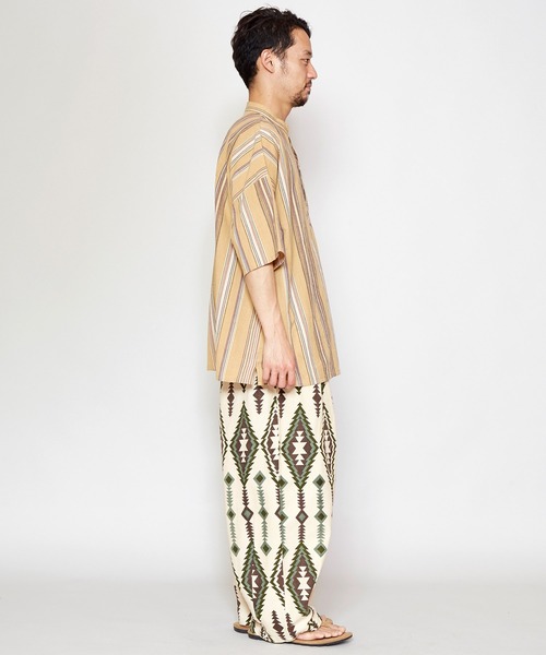 チャイハネ(チャイハネ)の「【チャイハネ】南インドの織り布 マルチストライプMEN'Sトップス(その他トップス・メンズ・ベージュ/レッド/ターコイズブルー・FREE)」の21枚目の写真