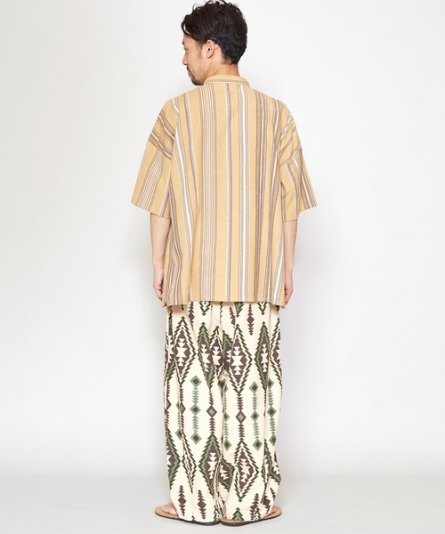 チャイハネ(チャイハネ)の「【チャイハネ】南インドの織り布 マルチストライプMEN'Sトップス(その他トップス・メンズ・ベージュ/レッド/ターコイズブルー・FREE)」の15枚目の写真