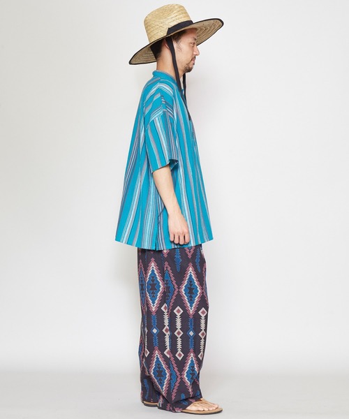 チャイハネ(チャイハネ)の「【チャイハネ】南インドの織り布 マルチストライプMEN'Sトップス(その他トップス・メンズ・ベージュ/レッド/ターコイズブルー・FREE)」の20枚目の写真