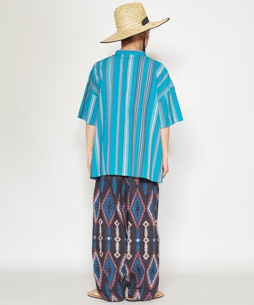 チャイハネ(チャイハネ)の「【チャイハネ】南インドの織り布 マルチストライプMEN'Sトップス(その他トップス・メンズ・ベージュ/レッド/ターコイズブルー・FREE)」の22枚目の写真