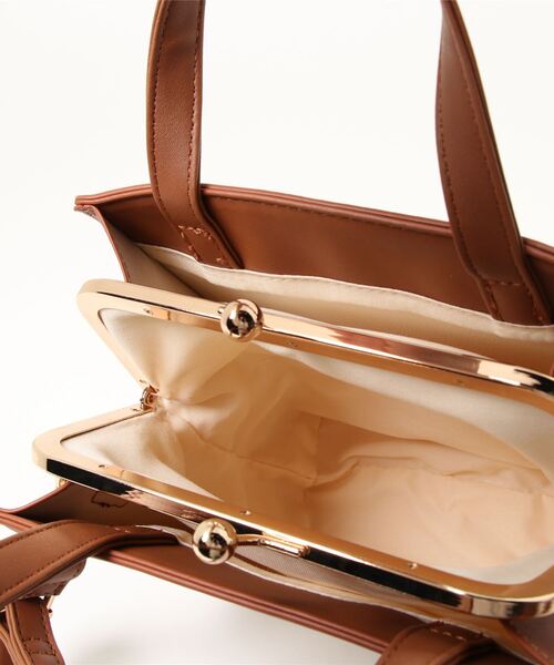 RETRO GIRL（レトロガール）の「パイピングガマグチBAG（ショルダーバッグ・レディース・ブラック/ブラウン/ライトベージュ・FREE）」の12枚目の写真