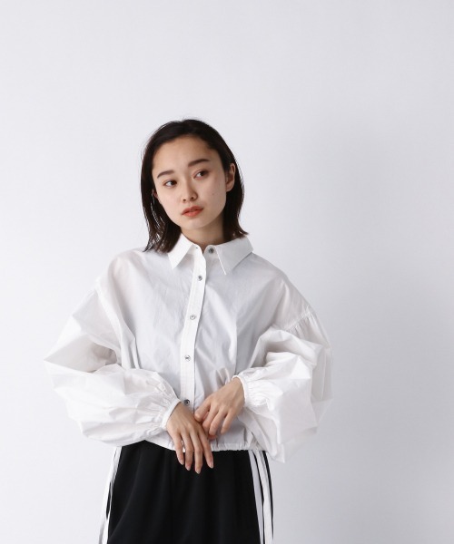 JEANASIS（ジーナシス）の「バルーンスリーブショートシャツ/959369（シャツ/ブラウス・レディース・ホワイト/ブラック・FREE）」の2枚目の写真