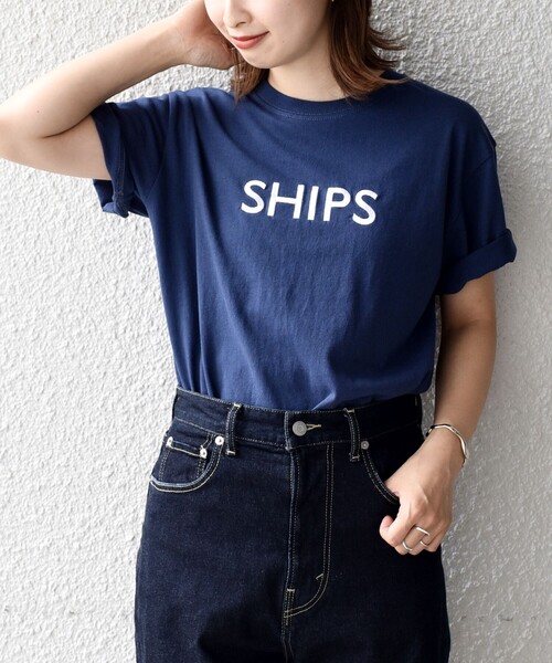 SCREEN STARS（スクリーンスターズ）の「SHIPS: ロゴ エンブロイダリー Tシャツ（Tシャツ/カットソー・メンズ・ホワイト/ライトホワイト/ベージュ/ネイビー/ストーン/ホワイト系その他/コバルトブルー/ブラック・SMALL/MEDIUM/LARGE/X-LARGE/XX-LARGE）」の7枚目の写真