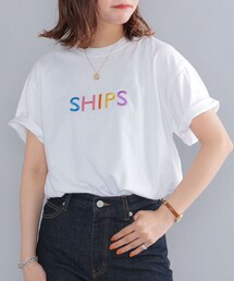 SHIPS: ロゴ エンブロイダリー Tシャツ
