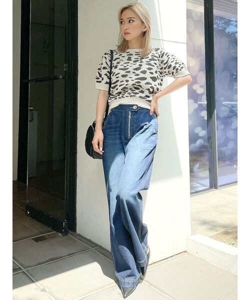 GYDA(ジェイダ)の「レオパードハーフスリーブニット TOPS(ニット/セーター・レディース・チャコールグレー/ブラウン/アイボリー・FREE)」の10枚目の写真
