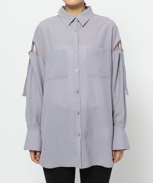 Heather(ヘザー)の「ショルダーデザインシャツ 956952(シャツ/ブラウス・レディース・グレー/ピンク/ホワイト/ブルー・FREE)」の7枚目の写真