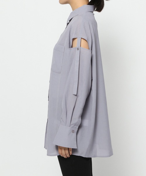 Heather(ヘザー)の「ショルダーデザインシャツ 956952(シャツ/ブラウス・レディース・グレー/ピンク/ホワイト/ブルー・FREE)」の12枚目の写真