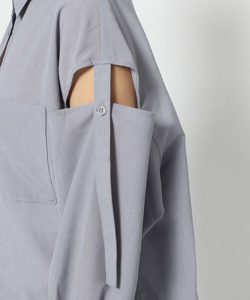 Heather(ヘザー)の「ショルダーデザインシャツ 956952(シャツ/ブラウス・レディース・グレー/ピンク/ホワイト/ブルー・FREE)」の6枚目の写真