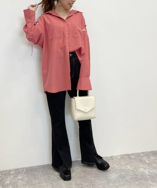 Heather(ヘザー)の「ショルダーデザインシャツ 956952(シャツ/ブラウス・レディース・グレー/ピンク/ホワイト/ブルー・FREE)」の18枚目の写真