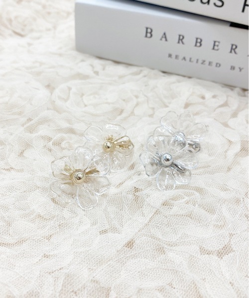 apres jour×ARIAZ】クリアフラワーイヤリング2（イヤリング