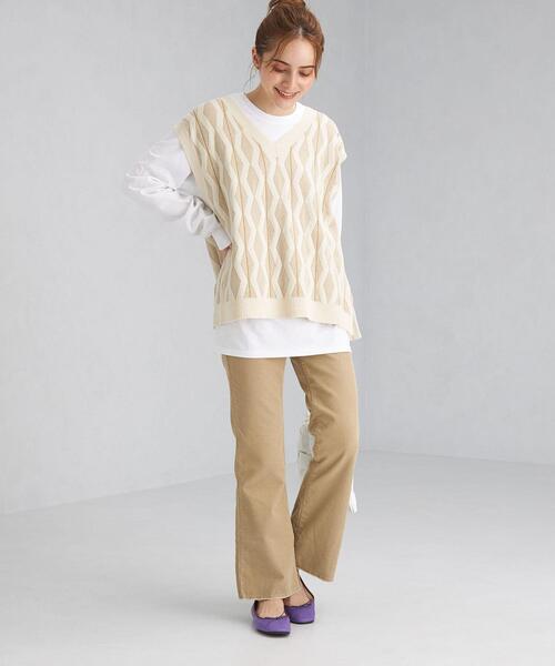◆ジャカードＶネックベスト UNITED ARROWS LTD. OUTLET｜Vネック ジャカードニット ベスト