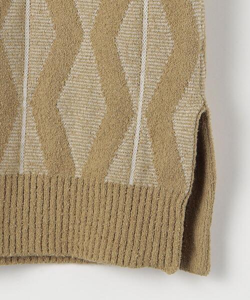 green label relaxing(グリーンレーベルリラクシング)の「ジャカード Vネック ベスト(ベスト・レディース・ナチュラル/オリーブ・FREE)」の22枚目の写真