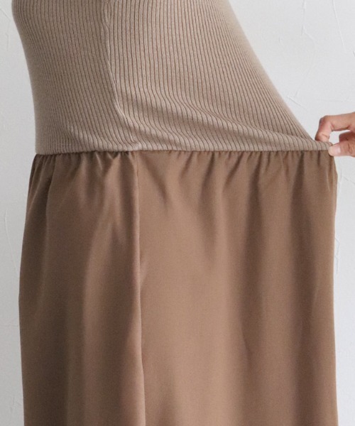ノースリーブニットドッキングワンピース